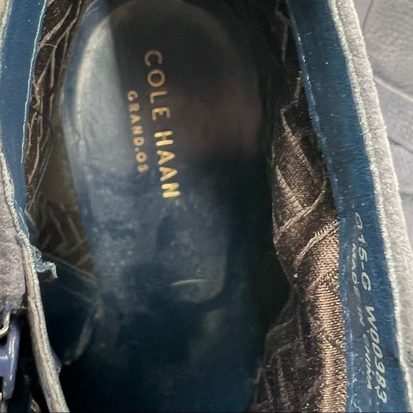 Cole Haan Grand.OS Blue Suede Block Heel Ankle Boots Size 8 Women's - Picture 9 of 9